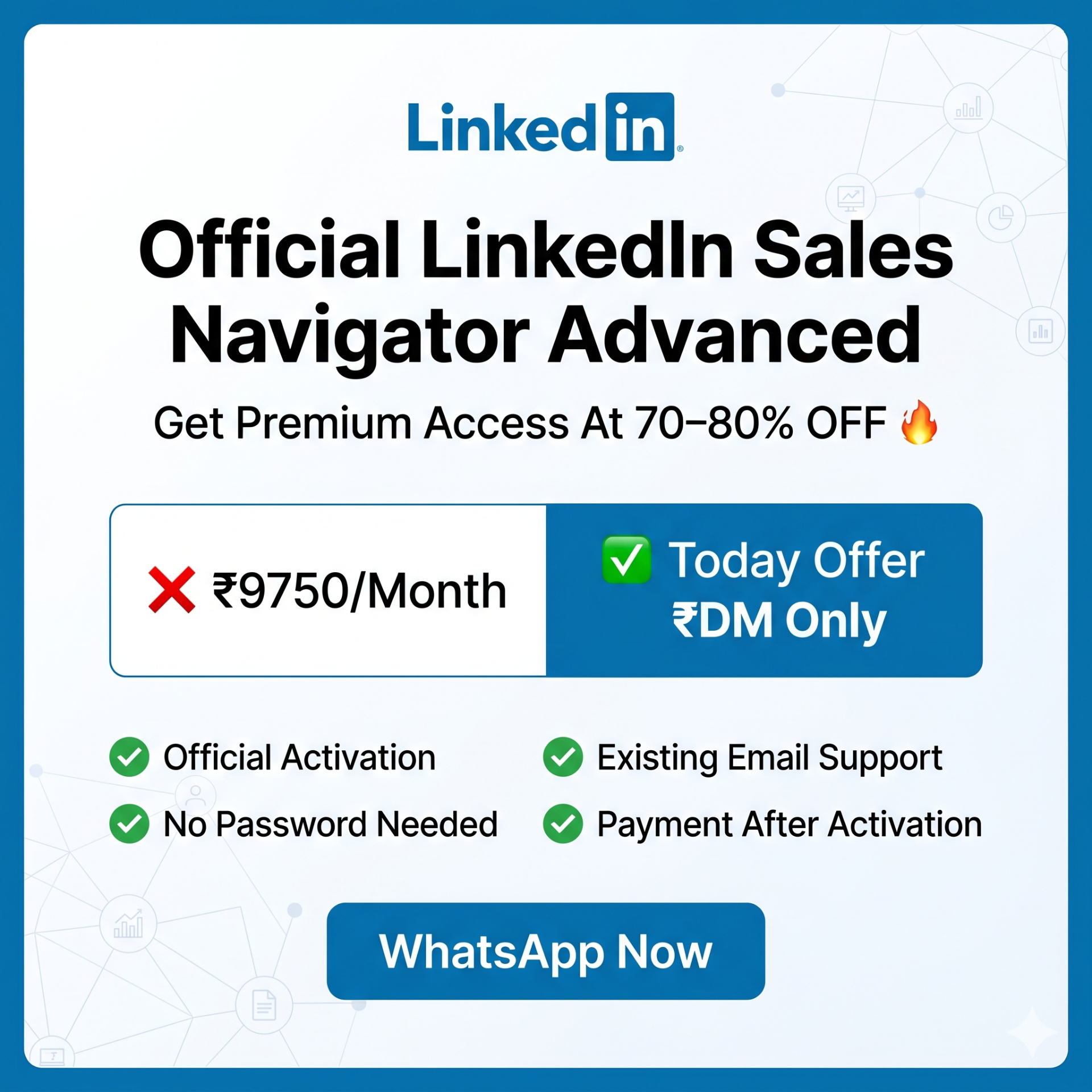 LinkedIn Sales Navigator activation card